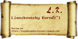 Lieszkovszky Kornél névjegykártya