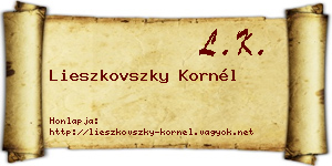 Lieszkovszky Kornél névjegykártya