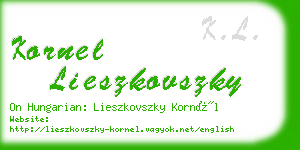 kornel lieszkovszky business card